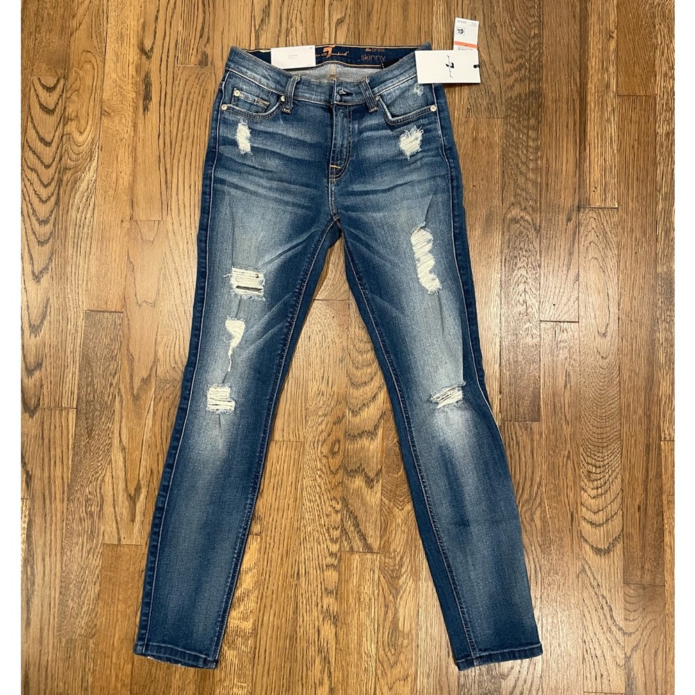 7 For All Mankind The Ankle Skinny Denim Jeans 26 NWT